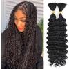 XFSRG Extension Capelli Ricci Onda Profonda Trecce Stile Bohemien Naturale Morbido senza Groviglio(Nero-60cm)