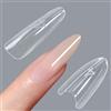 DRADERCH 240 Pezzi Forme per Unghie Dual, Forme per Unghie Sandwich, Set per Estensione Unghie in Polygel, Set di Forme Trasparenti per Unghie in Gel per Estensione Polygel Nail Art Salon (Ellisse Lunga)