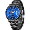 findtime Orologio da polso da uomo, analogico, al quarzo, con grande quadrante, elegante, design elegante, alla moda, per uomo, impermeabile, illuminazione diurna, colore nero