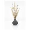Generico Vaso Decorativo Stampato in 3D, Design Scanalato Moderno, PLA Grigio Opaco, Forma a Bulbo per Fiori Secchi e Pampas (grigio)