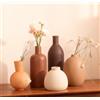 VASETOPIA Vasi in Ceramica, Set di 4 Vaso Domestica Decorativo per Camera da Letto, Soggiorno (10 Marrone scuro/Marrone rossiccio/Kaki/Beige/Arancione)