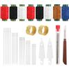 JSRQT 39 Pezzi Kit di Aghi da Cucito Ad Occhio Grande, Set di Attrezzi di Cucito a Mano in Acciaio Inossidabile con Infilatore di Filo, Sfilacuci, Fili & Ditali, Kit di Riparazione per Ricam