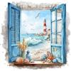 NEWENMO 5D Bellissima Paesaggio Diamond Painting Kit Adulti,Vista dalla Finestra Pittura Diamante Kit,DIY Paesaggio Diamond Art Kit Completo,per Adulti Principianti Decorazione Casa 30x30cm