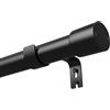 Venwemong Bastone Tenda Regolabile in Acciaio Inossidabile - Stile Moderno ed Elegante - Con Bastoni, Staffe e Terminali a Forma di Cilindro - Per Soggiorno e Finestra della Cucina,Nero,84-185 cm(1 Pezzo)