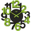 VIRTIME Orologio da Parete con Numeri Grandi, Diametro 35 cm Bicolore (Nero e Verde)