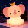 OkiyiD Lampada a forma di elefante rosa, lampada da notte in silicone, dimmerabile, luce notturna per bambini, lampada a tocco per comodino, elefante, regalo per camera da letto