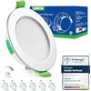 HOMEOW Set di 6 Faretti Led da Incasso per Cartongesso Dimmerabili, 5W 220V Nichel Faretti Led Soffitto Incasso, Luce Caldo 2700K Neutro 4000K Freddo 6000K, IP44 Faretto per Bagno Cucina, Foro 68-80mm