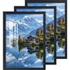 HALFLEMART 2cm 3Pcs A2 Cornice per Foto con Plexiglas HD, Cornice in Legno Nera 40x60cm, Cornice Portafoto per Pareti e Tavoli Orizzontali o Verticali per Foto, Immagini, Poster, Puzzle, Documenti, Diplomi