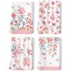 Arquiel Set 4 Strofinacci Cucina, Fiori Di Campo Rosa 100% Cotone Canovacci Senza Pelucchi Asciugamani Durevole Riutilizzabili Decorazione Regali per la Mamma 48 cm x 70 cm