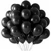 EWODEIEW Palloncini neri, 60 palloncini neri in lattice da 10 pollici, colore nero opaco, con elio, per feste di compleanno, baby shower, matrimoni, feste