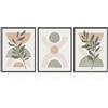Dazzlewall Set di 3 Pezzi Quadro Boho Verde Salvia Minimalista, Poster con Foglie Botaniche e Forme Geometriche per Camera da Letto Soggiorno 30×40 cm Senza Cornice