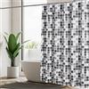 GERUIKE Tenda Doccia Antimuffa Extra Lunga 240x200 cm, Tende Doccia con Pesi e Anelli, Tenda Vasca da Bagno Poliestere Tessuto Lavabile, Impermeabile e Facile da Pulire, Mosaico Nero Grigio Bianco