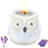 Alaoo Candele Profumate Alla Lavanda con Design Gufo, Fragranza Rilassante, Fragranza di Lunga Durata, Regali di Natale, Regali di Compleanno, Regali di San Valentino(Bianco)