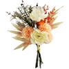 VELLUSTRA Fiori Artificiali, Lungo 44cm Bouquet di Fiori Artificiali, Fiori Finti di Peonia Decorazione, Piante Artificiali, Colore Brillante per Casa, Tavolo, Decorazione per Finestre (Champagne)