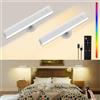 Speclux Applique da Parete LED Ricaricabili, Lampade da Parete a Batteria 7500mAh, 3 Colori di Luce + 15 Colori RGB, Rotazione 360°, Luminosità Regolabile Continuamente, per Camera da Letto