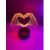 Générique Luce notturna per bambini 3D, luce notturna effetto 3D, lampada da comodino, luce notturna per bambini (mano cuore)