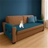 Farè - Runner Copriseduta Divano Impermeabile con Copribraccioli e Tasche Organizer - Copridivano Universale Antimacchia - Ideale per cani, gatti e bambini - Armor Blu