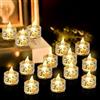 SUNOYA 24 lumini a LED, senza fiamma, cristallo senza fiamma, candele a LED, candele a LED, per matrimoni, Halloween, decorazioni natalizie