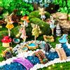 Unittype 19 statuine di gnomi in resina, accessori da giardino per giardino, funghi, statuette finte per laghetto, prato, ponte, terrario, ornamenti, decorazione da giardino per esterni (angelo)