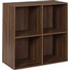 Home Deco Factory - HD0577 - Mobile Modulare 4 Scomparti in Legno Scuro - Scaffale Pratico ed Elegante per Libri e Oggetti Decorativi - Ideale per Ottimizzare Lo Spazio - 4 Scomparti - Colore Marrone