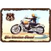 I&S / Les collections rétro I&S/Les collections rétro IETS6608RB - Targa in metallo goffrato, 30 x 20 cm, strada 66 R66 Biker Girl, prodotto con licenza ufficiale e/o design esclusivo, metallizzato