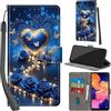 PHINIENLAND Cover per Samsung Galaxy A10 custodia portafoglio Cuore | 3 scomparti carte, 1 tasca banconote, Chiusura magnetica, Supporto, Pelle PU flip cover per Samsung A10