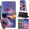 PHINIENLAND Cover per Samsung Galaxy S10 Plus custodia portafoglio Alberi | 3 scomparti carte, 1 tasca banconote, Chiusura magnetica, Supporto, Pelle PU flip cover per Samsung S10 Plus