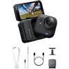 Insta360 GO Ultra Pack Base Nero Notte- action cam mini 4K a mani libere, indossabile, superba in bassa luce, montala ovunque, stabilizzazione FlowState, 200 min di carica, impermeabile 10m