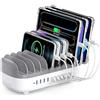 ORICO 120W Stazione di Ricarica Multi-Dispositivo, Versione Aggiornata 10 Porte USB con Ventola di Raffreddamento | Compatibile con iPhone, iPad, Smartphone Android e Tablet, Bianco