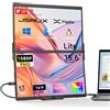 JSAUX FlipGo Lite 15,6 Monitor Portatile a Doppio Schermo, 1080P Estensore di Schermo Portatile, Triplo monitor Compatibile con Windows/Linux, Connessione a cavo unico/Design Magnetico/HUB integrato