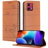 XINYEXIN Custodia per Motorola Moto G84 5G, Cover a Libro in Pelle PU con Blocco RFID, Slot per Carte, Supporto, Protezione Completa Antiurto - Marrone