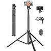 YUMAZLA 180cm Treppiede per Cellulare, Bastone Selfie Treppiede con Telecomando e Supporto con Telecomando Wireless, Estensibile Treppiedi Compatibile con Smartphones.