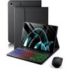 MicroTunk Per Lenovo Tab Plus 2024 (TB351FU) 11.5 Pollici Cover Custodia Protettiva Con Wireless Bluetooth Italiano (QWERTY) Tastiera Retroilluminatie e Mouse Con funzione magnetica Backlit Keyboard Case