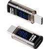 YANBORONSN YANBORONSON Misuratore USB-C PD 140W con Display Digitale, Connettore Maschio-Femmina, Rileva Tensione/Corrente/Potenza, per Smartphone/Notebook (2pcak)