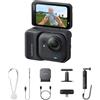 Insta360 GO Ultra Pack Creator Nero Notte - action cam mini 4K a mani libere, indossabile, superba in bassa luce, montala ovunque, stabilizzazione FlowState, 200 min di carica, impermeabile 10m