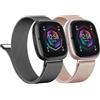 SOLOLUP 2 pezzi Cinturino in Metallo Compatibile con Fitbit Versa 4/Versa 3/ Sense 2，Cinturini di Ricambio in Metallo Magnetico Bracciale per Fitbit Versa 3/Sense 2/Versa 4 Cinturino milanese Uomo Donna，S