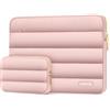 MOSISO 14 pollici Custodia Laptop,14 pollici Borse PC Compatibile con HP Lenovo Dell ASUS Acer, HP Stream, Dell Latitude, Lenovo IdeaPad, Poliestere Orizzontale Borsa&Pouch, Rosa