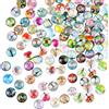 JOFONY 100 pietre di vetro colorate portafortuna, 12 mm, colori misti, pietre rotonde, cabochon in vetro, per fai da te, decorazione per la casa