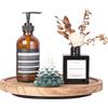 zoocatia Lazy Susan Organizer da cucina in legno per armadietto, casa colonica, bagno, vassoio decorativo rotondo per vanità, bancone, lavandino, tavolino da caffè, 25,4 cm, marrone