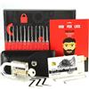 Lokko Kit di grimaldelli da 20 pezzi + libretto completamente illustrato, blocco per esercitazione, strumenti di tensione - rosso