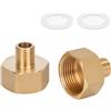 Noosverl Confezione da 2 riduttori in ottone AG/IG da 1/4 maschio a 3/4 femmina con sigillo in gomma per sistemi acqua/gas/liquidi