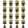 QUARKZMAN 16Pcs Testa Sferica Bullone Posteriore 12mm Testa Rotonda Bottone Nipple Rivetti Pelle per Fai Da Te Artigianato Pelle Borse Scarpe Cintura Riparazione, Bronzo