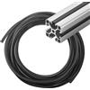 SyiXute Profilo in Alluminio Strisce di Tenuta,Strisce di Tenuta Antipolvere,Morbida Copertura Strisce di Guarnizione per 20 Serie,6 mm,Tipo V,Tipo T,Slot per Profilo in Alluminio (Nero,5 m)