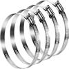 HYDROPLANETE - Set di 4 fascette di serraggio metalliche, 100 mm, 125 mm, 150 mm, 160 mm, 200 mm, regolazioni universali tra 100 e 216 mm, larghezza 12 mm