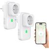 COTINSE 2 Pack Rilevatore di Interruzione di Corrente WiFi, Presa d'Allarme per Blackout Tuya WiFi con App Smart Life, 3 Livelli di Volume fino a 110 dB per Acquario/Frigorifero