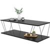 Dmora Tavolino da Salotto Harmonia, Tavolo Basso da caffè, Portariviste per Divano, Ripiano da Soggiorno, 120x50h30 cm, Antracite e Nero