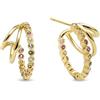 SINGULARU - Orecchini Cerchio Orbit. Ottone con Finitura in Bagno d'Oro 18Kt. Gioielli per Donna