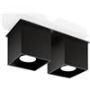 Applique Rettangolare da soffitto 2xGU10 QUAD 2 in alluminio