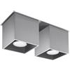 Applique Rettangolare da soffitto 2xGU10 QUAD 2 in alluminio