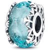 Vegaine Ciondolo Vetro Murano a forma di fiocco di neve Charms per Braccialetti Charms San Valentino Natale Gioielli Regali per Donne
